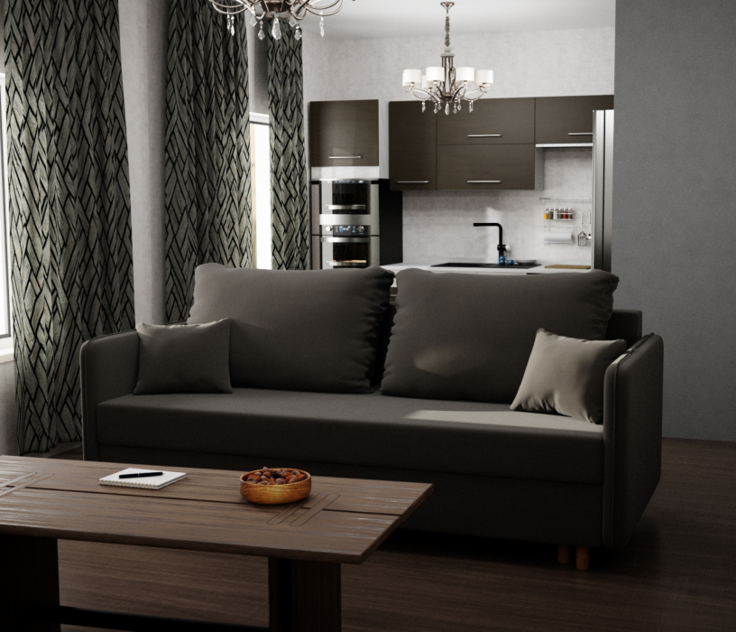 Диваны еврокнижки, Прямой диван Комфорта,еврокнижка,велюр