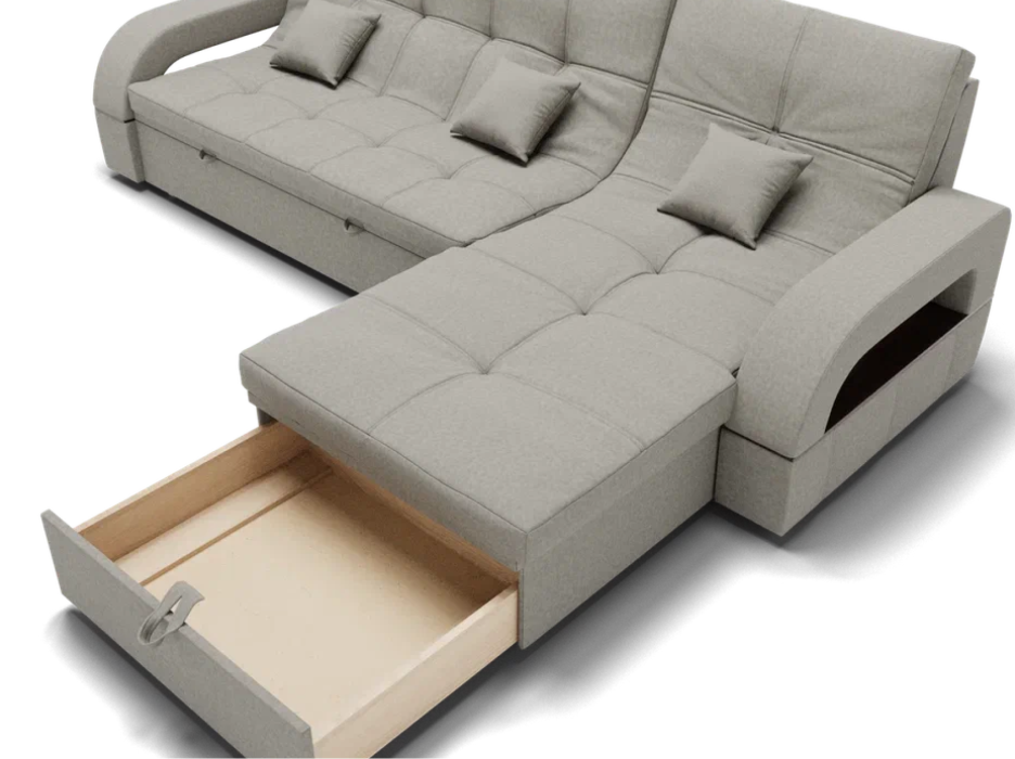 Диваны с ящиком для белья, Модульный диван Майами-2,микровелюр,антивандальная и водостойкая ткань,венеция