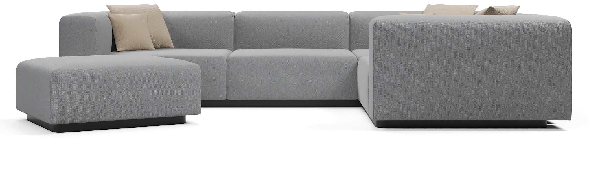 Диваны угловые в гостиную, Диван угловой модульный нераскладной Наполи 3, велюр