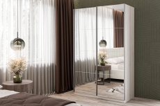 Шкафы-купе 2-х дверные, Шкаф-купе Smart 1422 2х дверный (фасады зеркало) профиль серебро