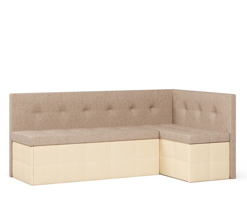 Диваны угловые кухонные, Диван кухонный угловой Домино 2 выкатной, рогожка+экокожа