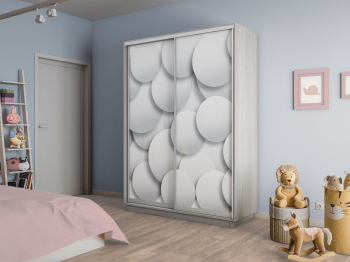 Шкаф-купе Экспресс 2-х дверный Фотопечать Шары Стекла 120х45х220