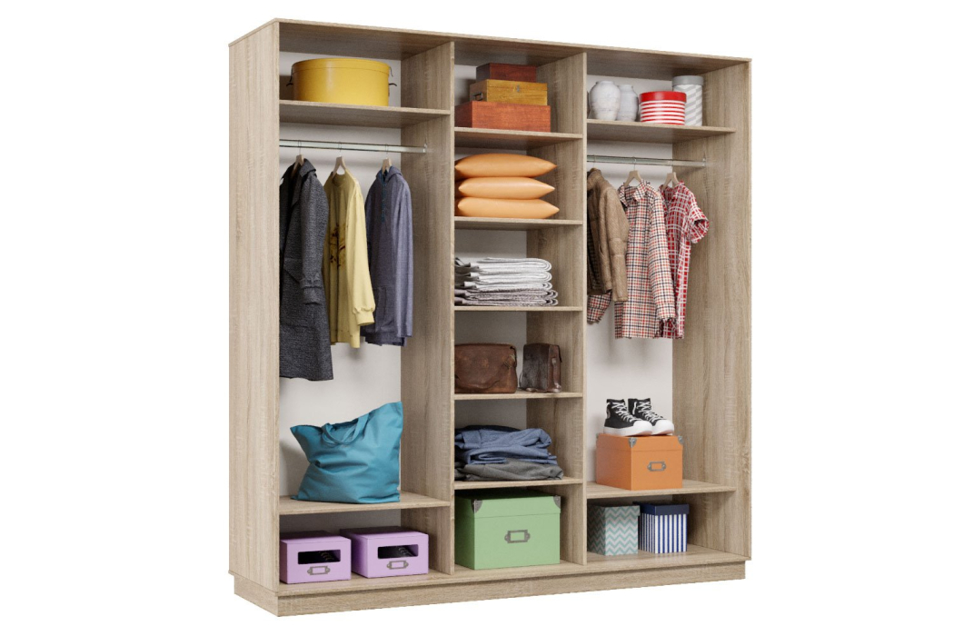 Шкафы-купе 3-х дверные, Шкаф-купе Премьер Лайт 42 (11;11;11) трехдверный