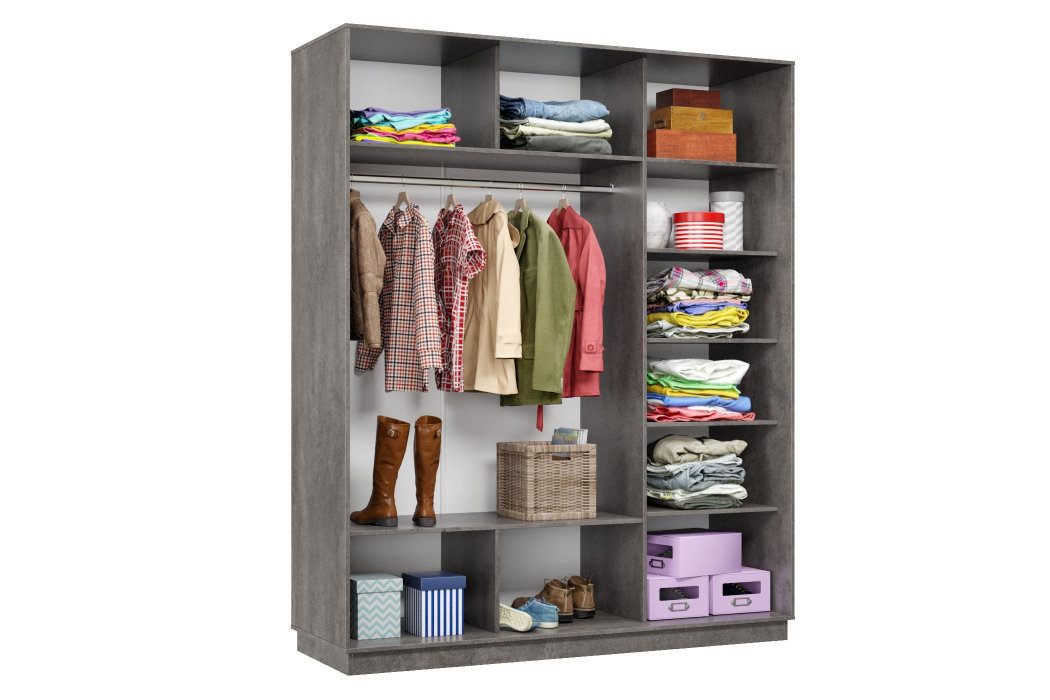 Шкафы-купе 3-х дверные, Шкаф-купе Премьер 24 (11ЗБ;11ЗБ;11ЗБ) фасады зеркало бронза/трёхдверный/Профиль чёрный муар