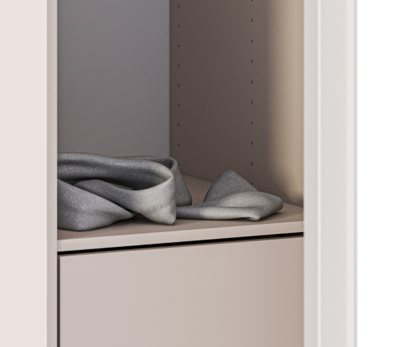 Для одежды, Пенал Макс с двумя ящиками с фасадом Ассоль Кашемир серый