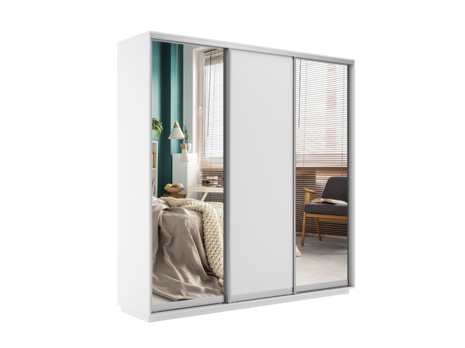 Шкафы-купе 3-х дверные, Шкаф-купе Экспресс Медиум (2 зеркала) трио 2400 x 2100 x 450