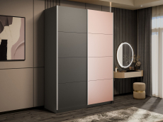 Шкафы-купе 2-х дверные, Шкаф-купе Прайм 2-х дверный ДСП/Стекло пудра/Доводчики 140х57х230