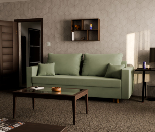 Прямой диван Пульсар,еврокнижка,велюр