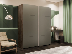 Шкафы-купе 2-х дверные, Шкаф-купе Эста 2-х дверный Стекла хаки/Доводчик 160х66х240