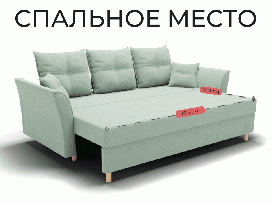 Диваны еврокнижки, Прямой диван Пандора,еврокнижка,велюр