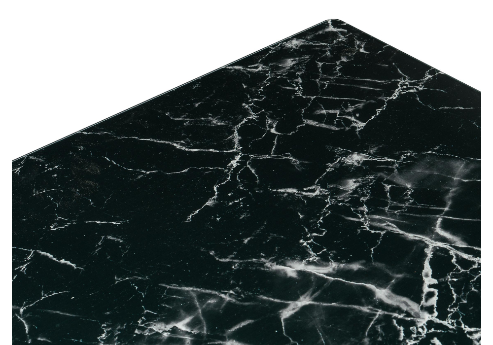 Обеденные столы, Стол стеклянный Иматра черный мрамор/черная шагрень/камень