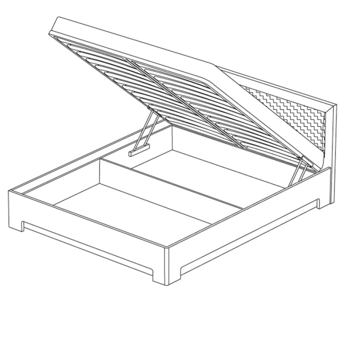 Кровати с мягким изголовьем, Кровать-1 Парма Нео, с подъемным основанием, 1600, ясень анкор светлый, экокожа polo белая