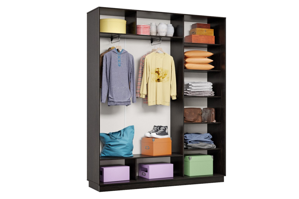 Шкафы-купе 3-х дверные, Шкаф-купе Премьер Лайт 23 (02;01;02) трехдверный