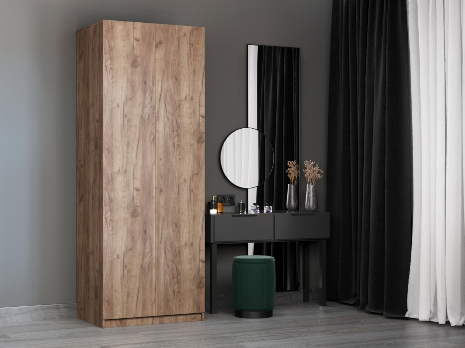 Шкафы распашные, Шкаф складной Е1 Локер ("Гармошка" с системой Push to Move/Правый)81х52.5х220 см