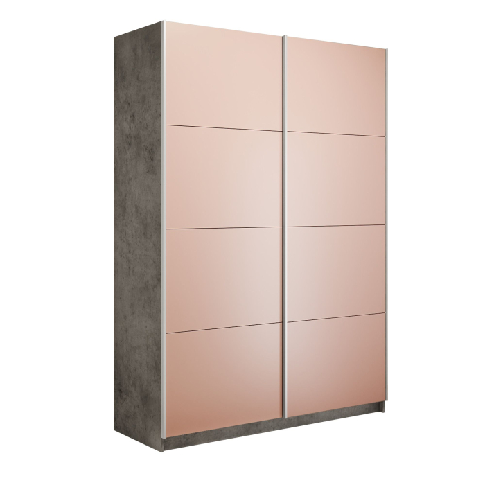 Шкафы-купе 2-х дверные, Шкаф-купе Прайм 2-х дверный Стекла пудра/Доводчики 140х57х230