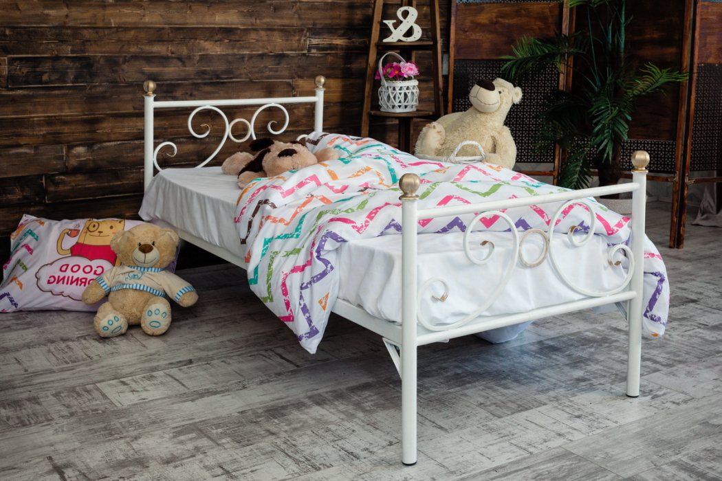 Кровати одноярусные, Детская металлическая кровать Кэтти