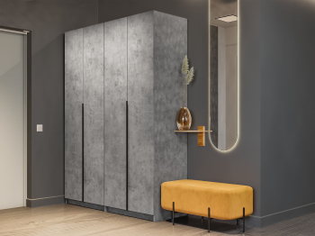 Распашной шкаф Локер 800+800 (Гармошка) с ящиками и полками справа