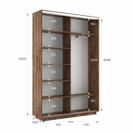 Шкаф-купе Экспресс 2-х дверный Фотопечать Квадрат Стекла 120х45х240