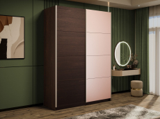 Шкафы-купе 2-х дверные, Шкаф-купе Прайм 2-х дверный ДСП/Стекло пудра/Доводчики 140х57х230