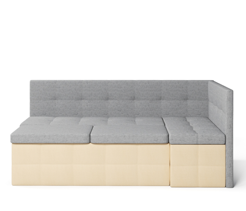 Диваны угловые кухонные, Диван кухонный угловой Домино выкатной, рогожка+экокожа