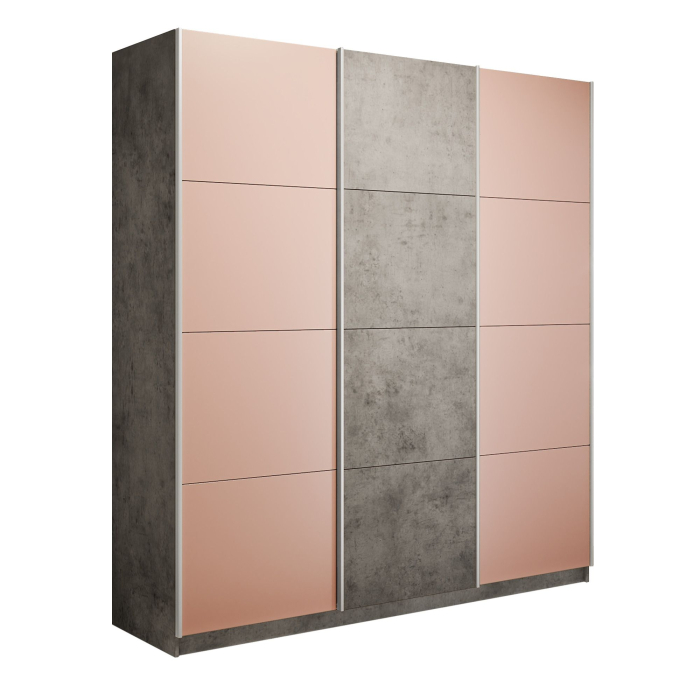 Шкафы-купе 3-х дверные, Шкаф-купе Прайм 3-х дверный Стекла пудра/ДСП/Доводчики 210х57х230