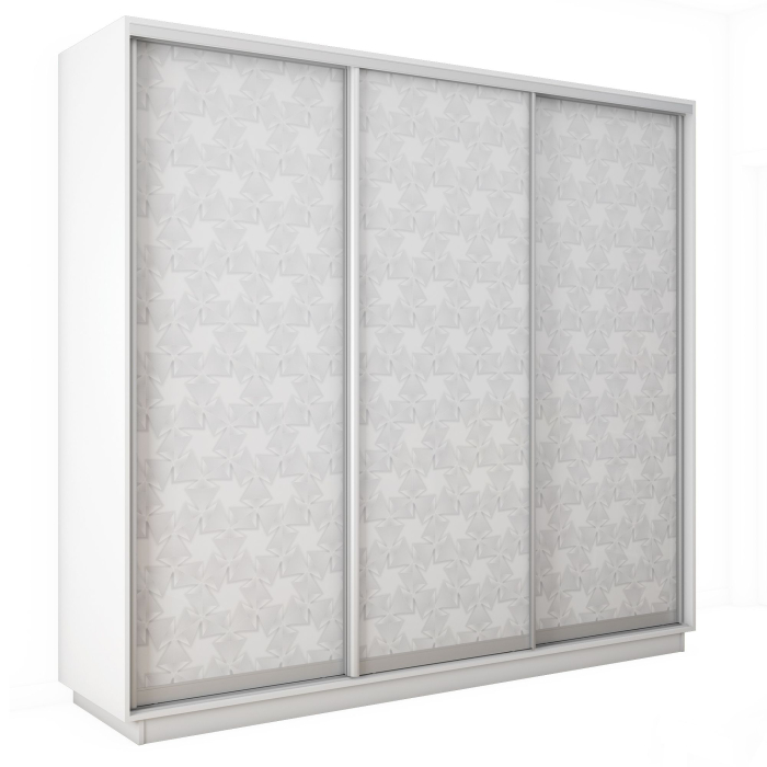 Шкафы-купе 3-х дверные, Шкаф-купе Экспресс 3-х дверный Фотопечать Калейдоскоп Стекла 210х60х220