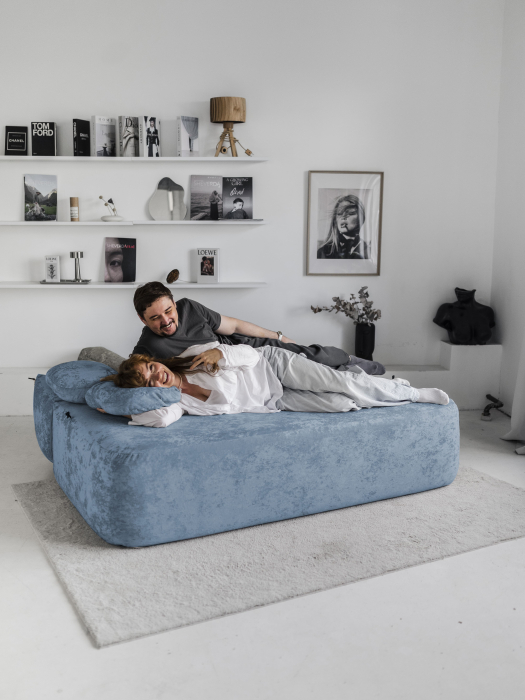 Дизайнерские диваны для гостиной, Бескаркасный диван Бабл, плюше 