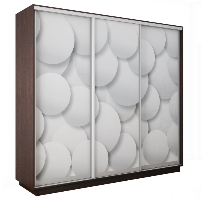 Шкафы-купе 3-х дверные, Шкаф-купе Экспресс 3-х дверный Фотопечать Шары Стекла 240х60х240