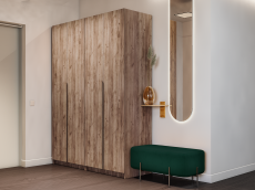 Шкафы распашные, Шкаф складной Е1 Локер ("Гармошка") 162х52.5х220 см, с модулем