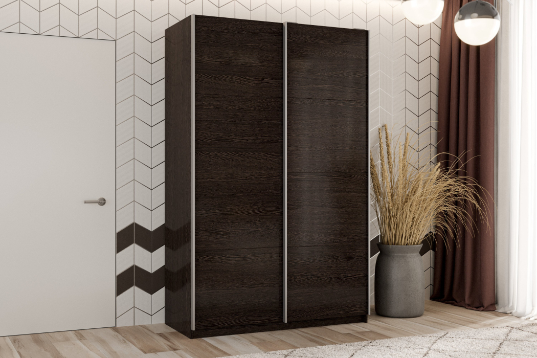 Шкафы-купе 2-х дверные, Шкаф-купе Smart 1224 2х дверный (фасады ЛДСП) профиль серебро