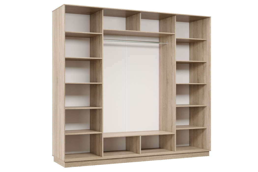 Шкафы-купе 3-х дверные, Шкаф-купе Премьер 58 (11ЗБ;11ЗБ;11ЗБ) фасады зеркало бронза/трёхдверный/Профиль чёрный муар