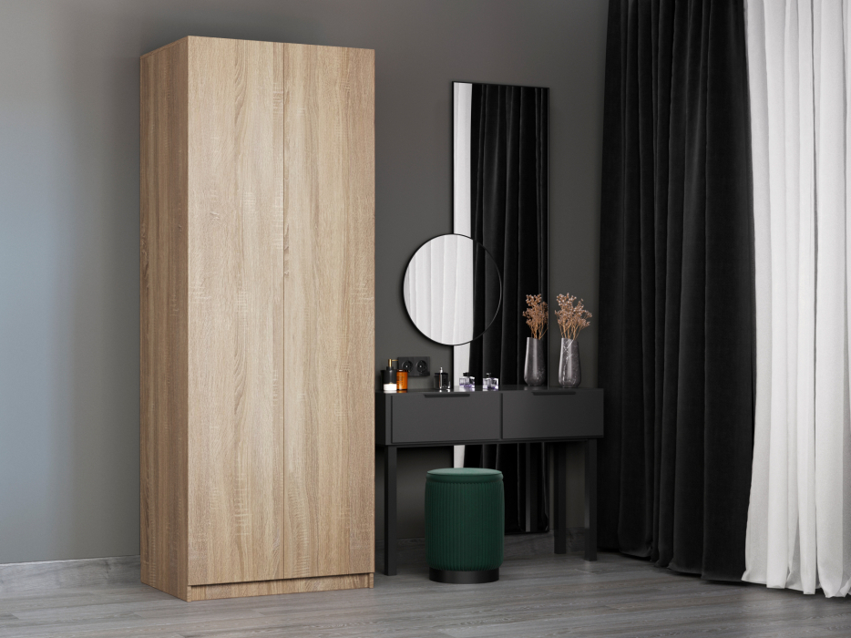 Шкафы распашные, Шкаф складной Е1 Локер ("Гармошка" с системой Push to Move/Правый)81х52.5х220 см, с полками