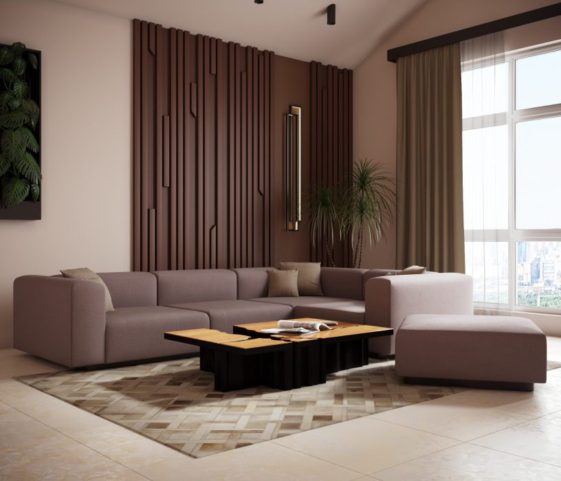 Диваны угловые в гостиную, Диван угловой модульный нераскладной Наполи 3, велюр