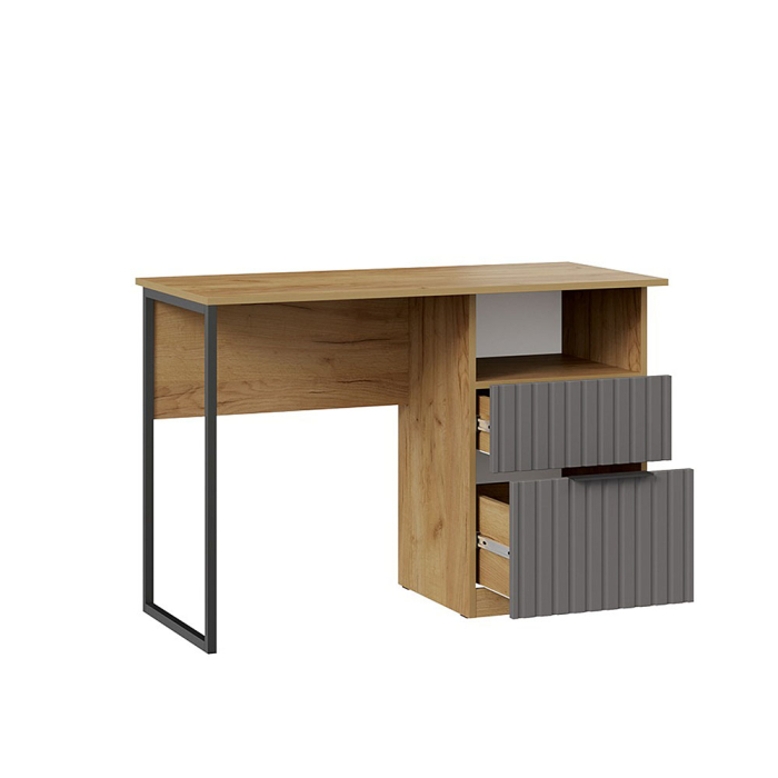 Детские столы, Стол письменный Хилтон тип 1, дуб крафт золотой, графит матовый