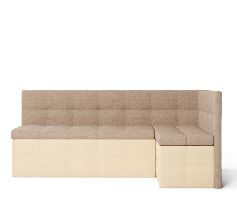 Диваны угловые кухонные, Диван кухонный угловой Домино выкатной, рогожка+экокожа