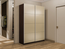 Шкафы-купе 2-х дверные, Шкаф-купе Прайм 2-х дверный Стекла фисташка/Доводчики 160х57х230