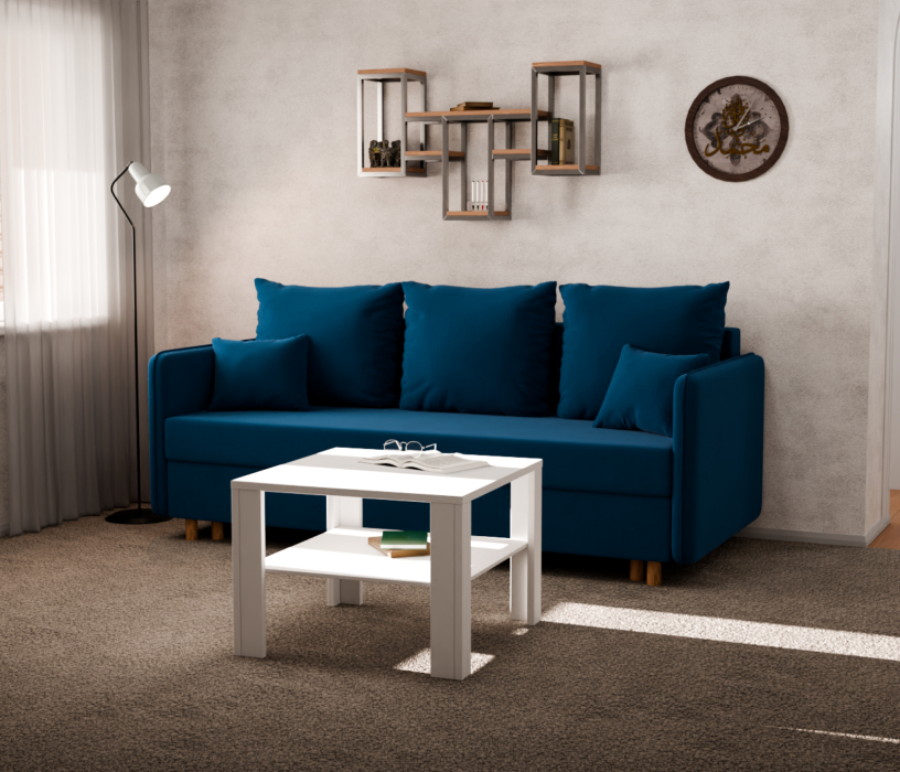 Диваны кровати со спальным местом, Прямой диван Санти,еврокнижка,велюр