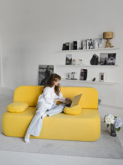 Дизайнерские диваны, Бескаркасный диван Бабл, велюр