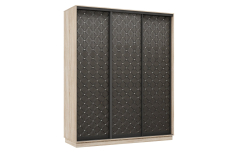 Шкафы-купе 3-х дверные, Шкаф-купе Премьер 23 (01РЧ;01РЧ;01РЧ) фасады ромб чёрный/трёхдверный/Профиль чёрный муар