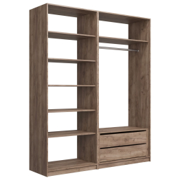 Прямая гардеробная система с полками и модулем MOD_COMPL