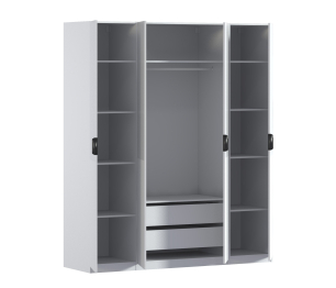 Шкаф четырехдверный Макс 2000 мм, вариант №1 (ЛДСП/МДФ)