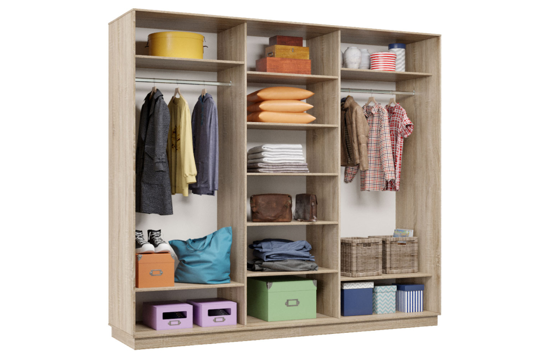 Шкафы-купе 3-х дверные, Шкаф-купе Премьер Лайт 54 (11;08;11) трехдверный