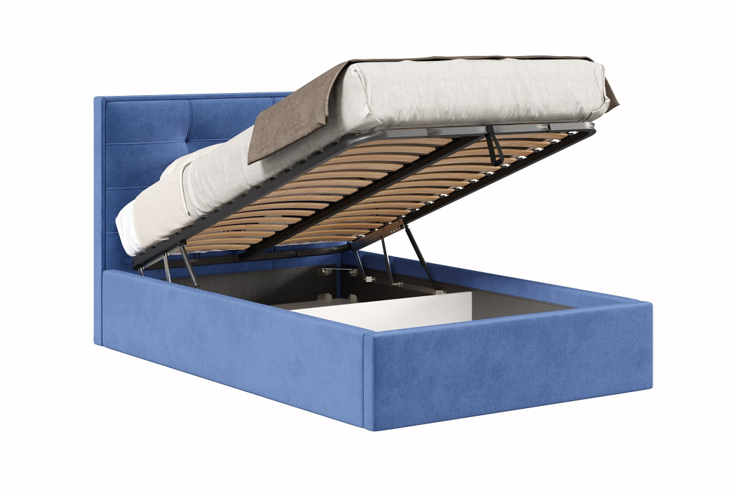 Мягкая кровать, Кровать Римини 1200 с подъёмным механизмом, велюр
