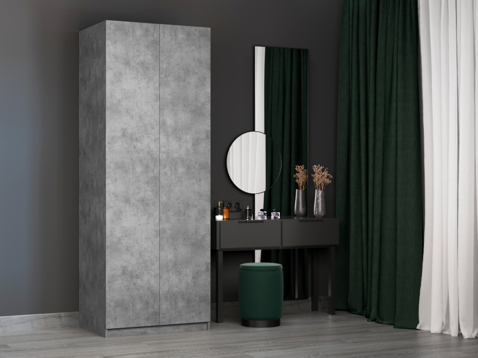 Шкафы распашные, Шкаф складной Е1 Локер ("Гармошка" с системой Push to Move/Левый)81х52.5х220 см, с модулем