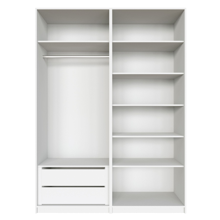 Шкафы распашные, Распашной шкаф Локер 800+800 (Гармошка с системой Push to Move/Левый) с полками и ящиками справа