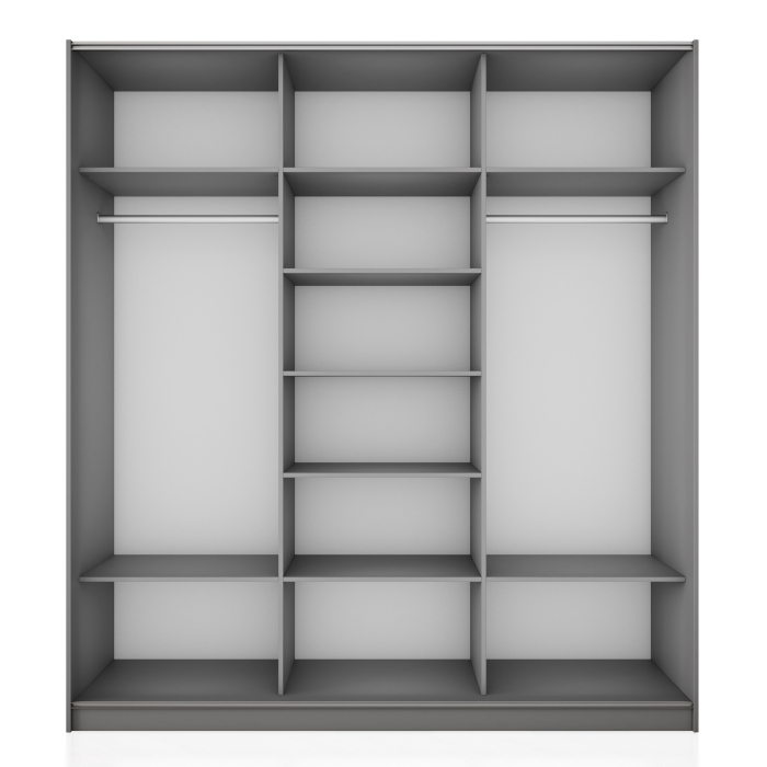 Шкафы-купе 3-х дверные, Шкаф-купе Широкий Прайм 3-х дверный Зеркала/ДСП/Доводчики 240х57х230