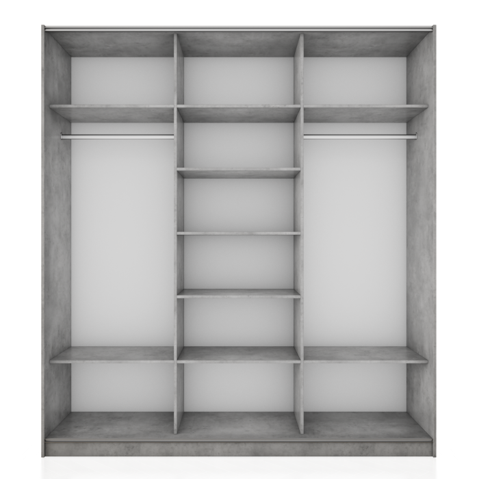 Шкафы-купе 3-х дверные, Шкаф-купе Прайм 3-х дверный Зеркала/Стекло белое/Доводчики 210х57х230