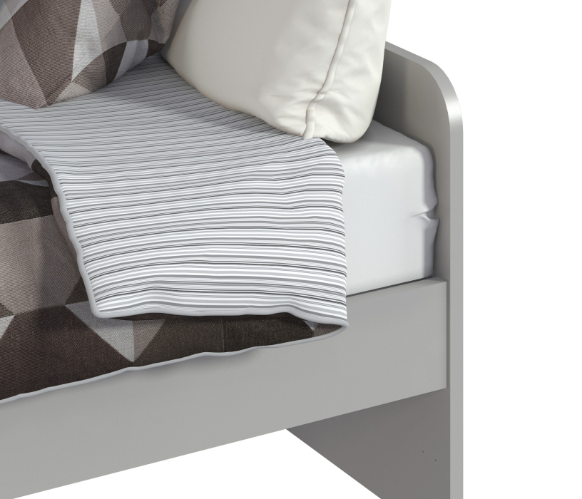 Кровати одноярусные, Кровать Милан СБ-3297 Серый,Дуб Гамильтон