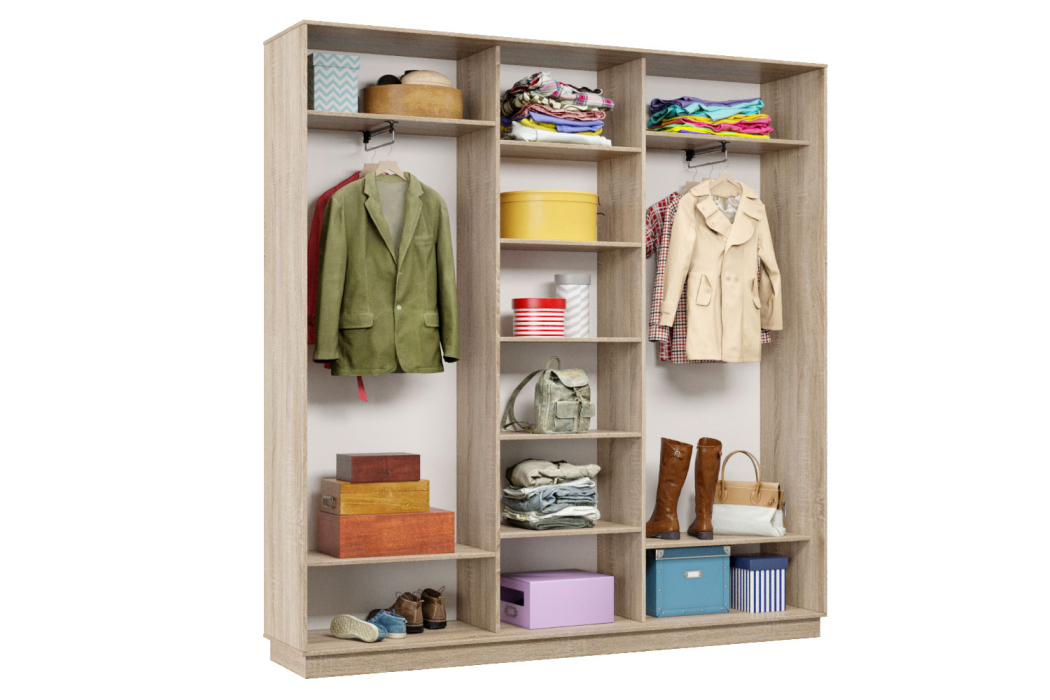 Шкафы-купе 3-х дверные, Шкаф-купе Премьер Лайт 43 (08;11;08) трехдверный