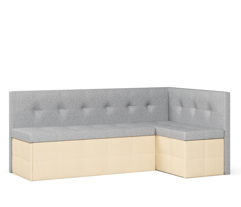 Диваны угловые кухонные, Диван кухонный угловой Домино 2 выкатной, рогожка+экокожа